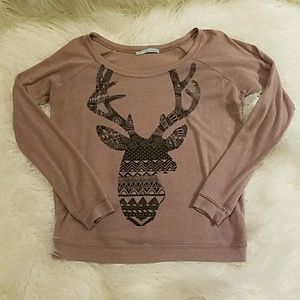 Earth tone deer sweater